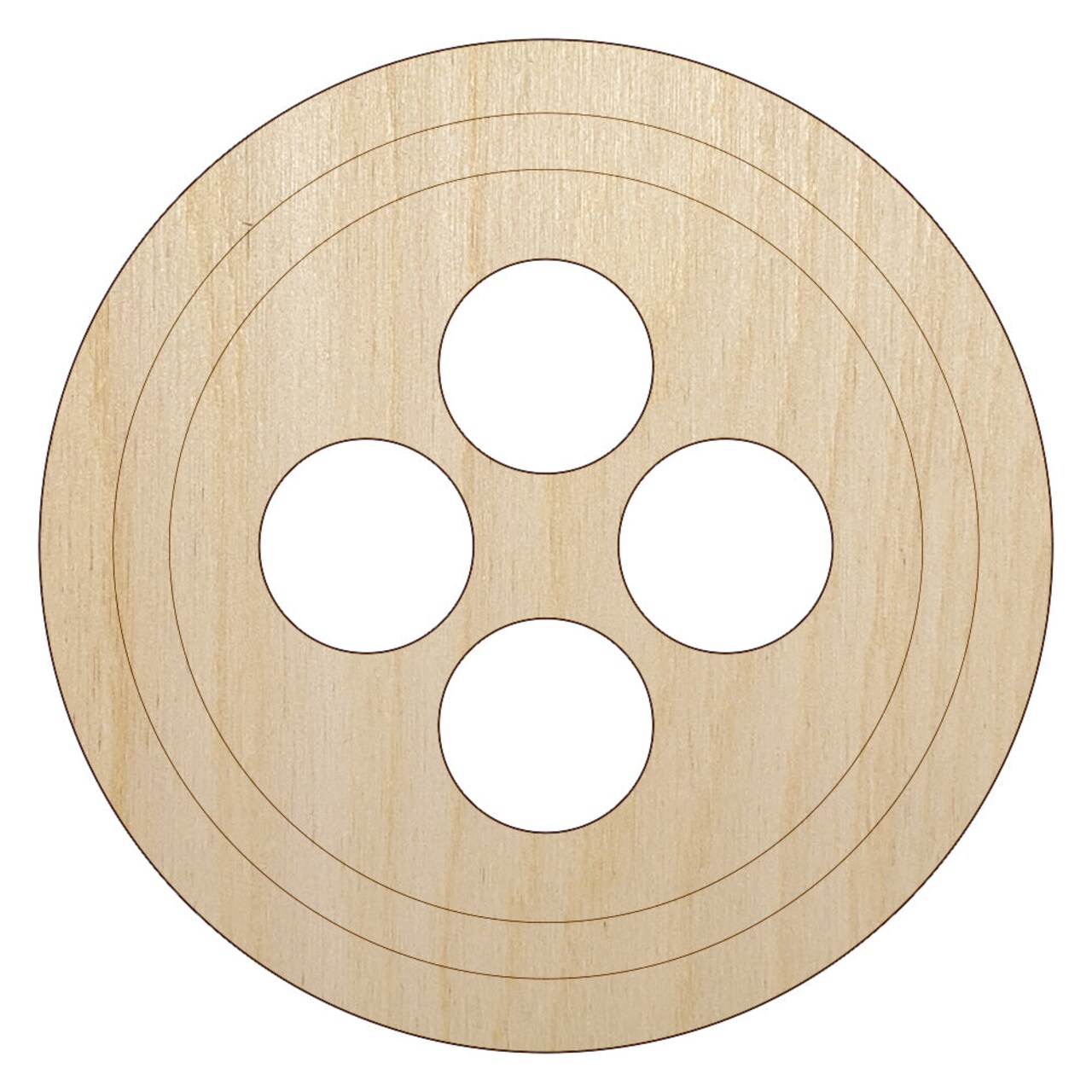 Button Sewing Unfinished Wood Shape Piece Cutout for DIY Craft Projects